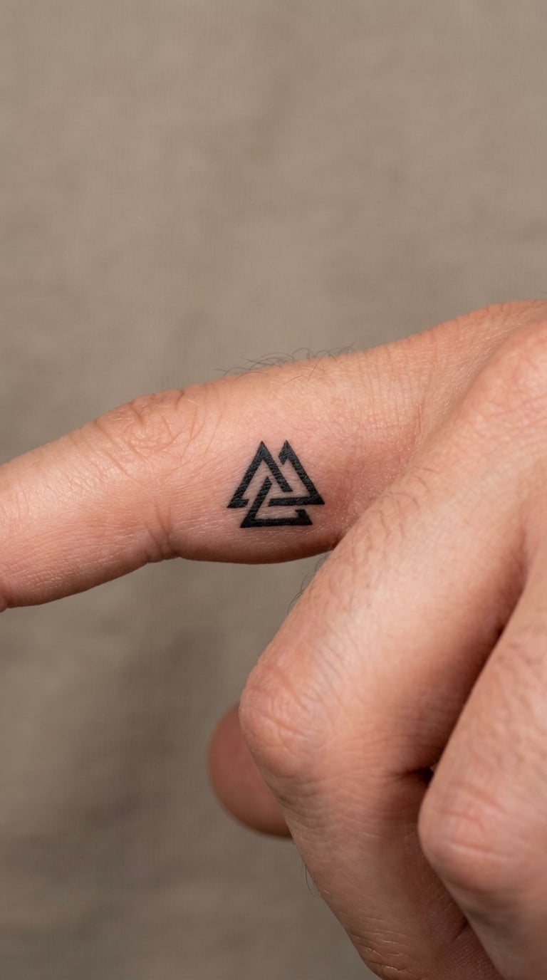 Geometric 444 Finger Tattoo