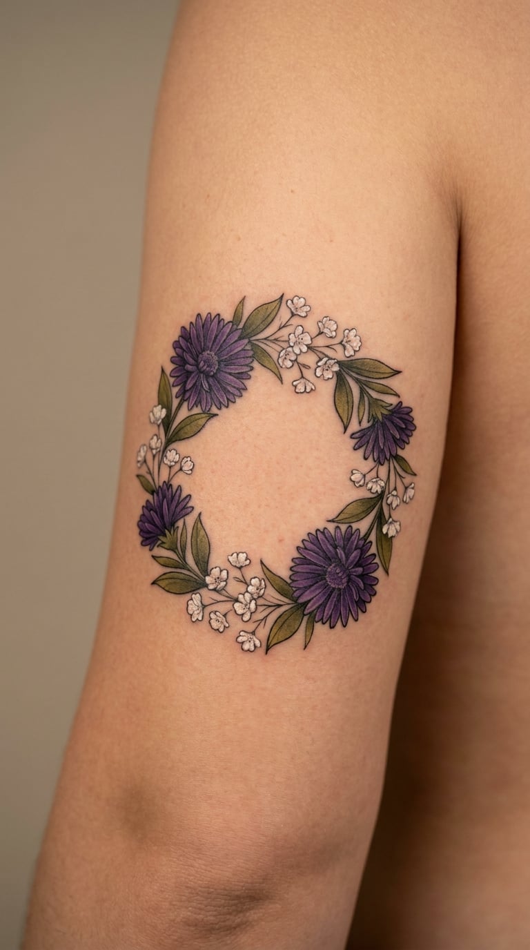 Aster Botanical Wreath