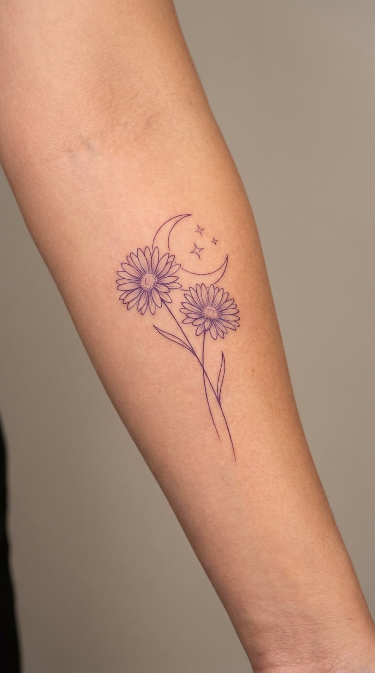 Crescent-Moon Aster Pair