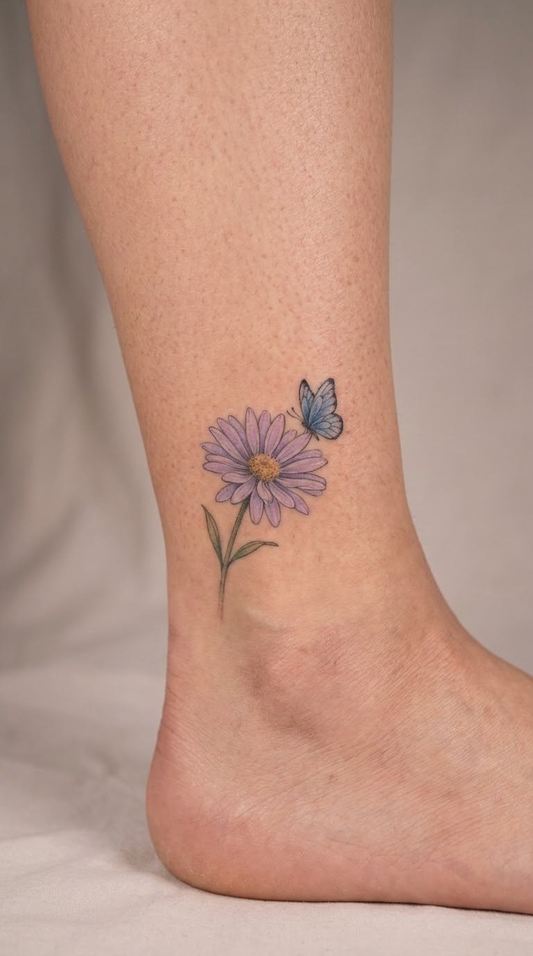 Aster With a Small Butterfly