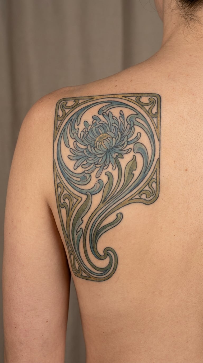 Art Nouveau Aster Panel
