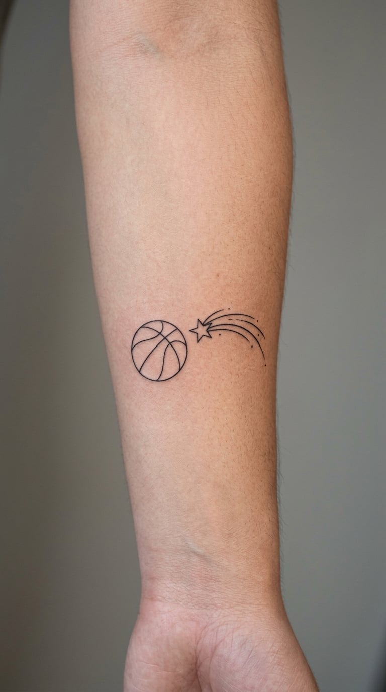 Fine-Line Basketball and Shooting Star