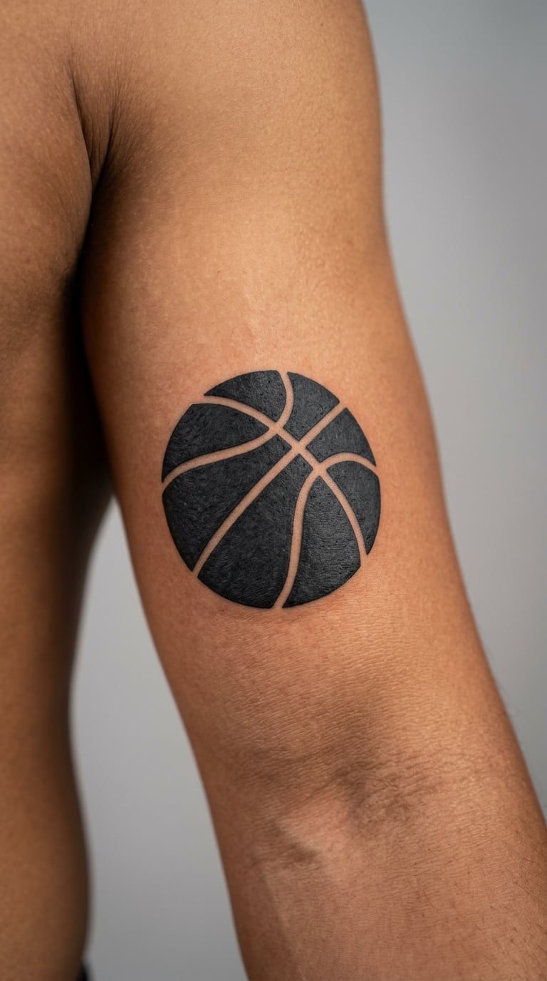Crossed Basketball and Baseball Seam