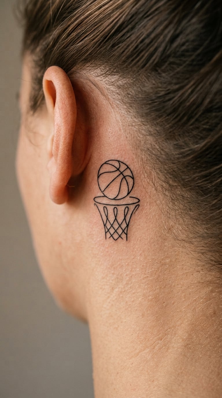 One-Line Basketball and Hoop