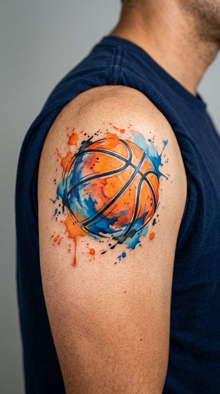 Watercolor Basketball Splash