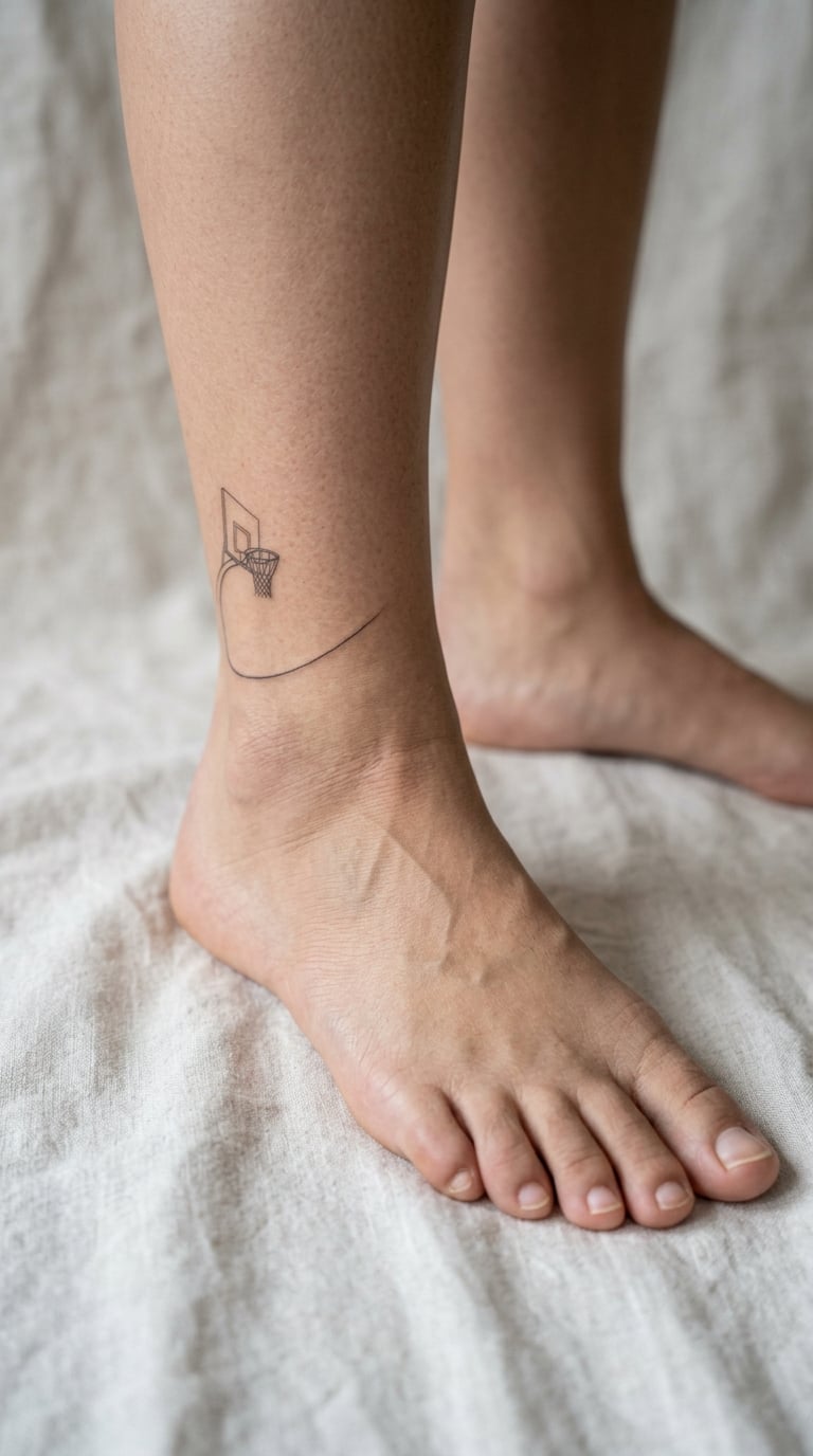 Dainty Hoop and Court-Line Tattoo