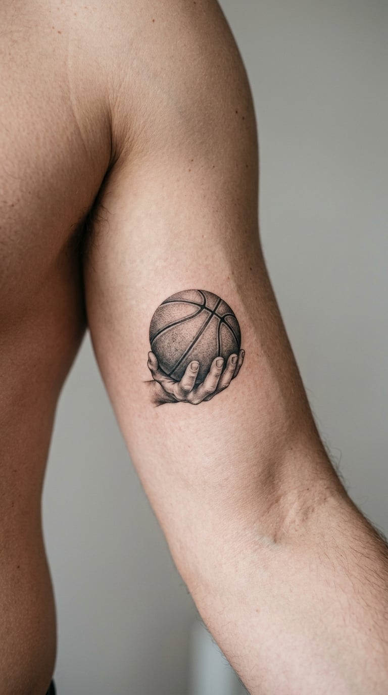 Basketball in a Player's Hand