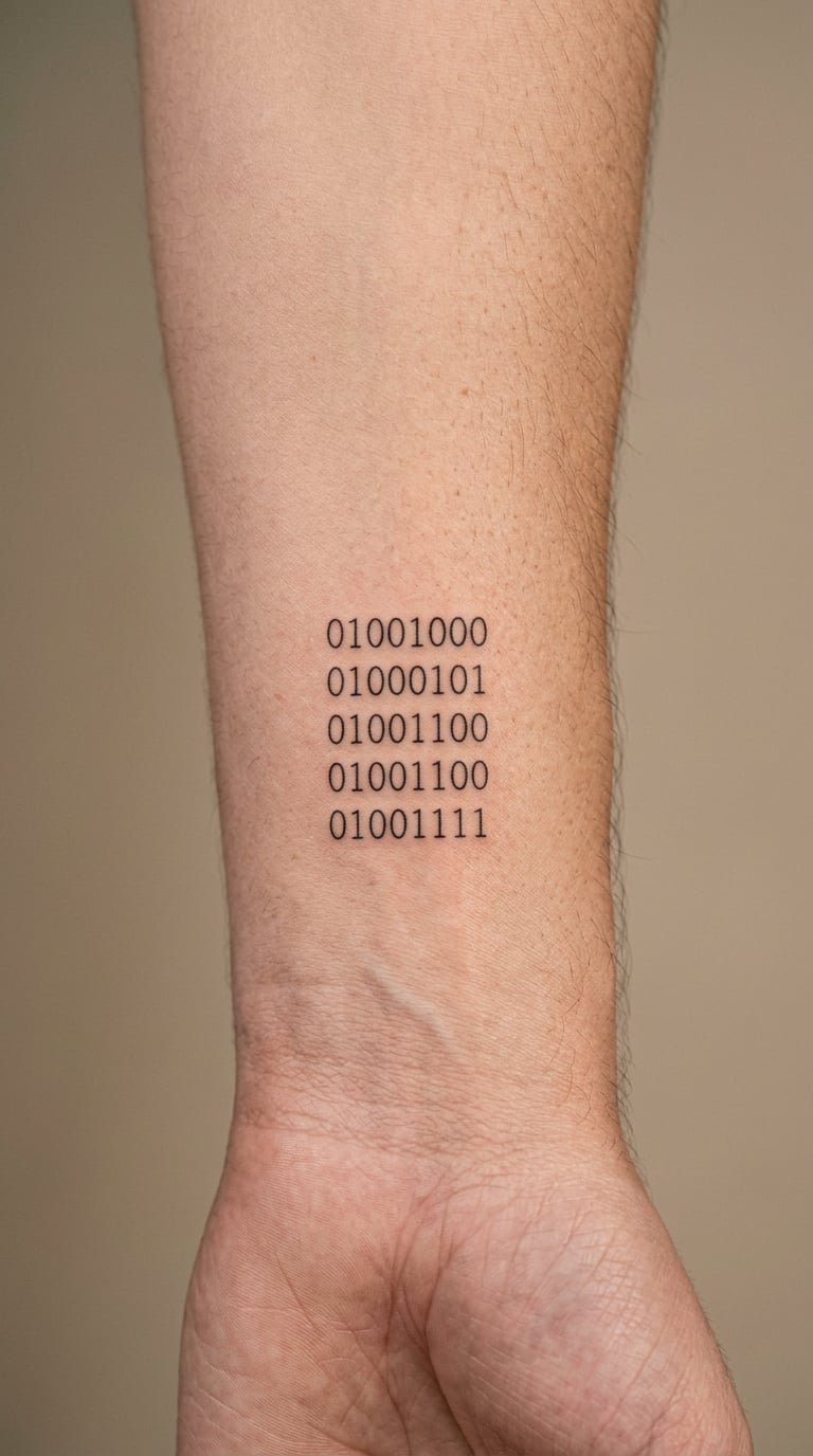 Fine-Line HELLO Message on the Inner Wrist
