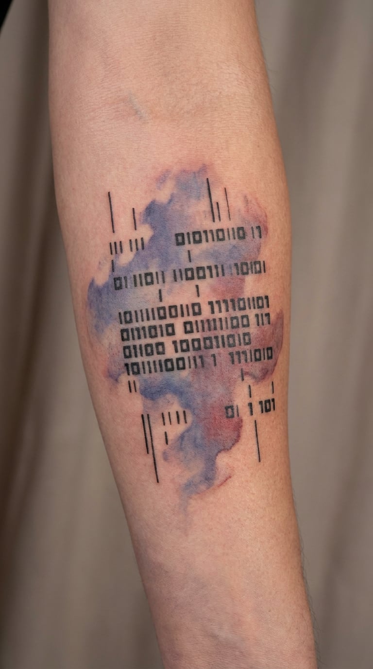 Watercolour Binary Lettering