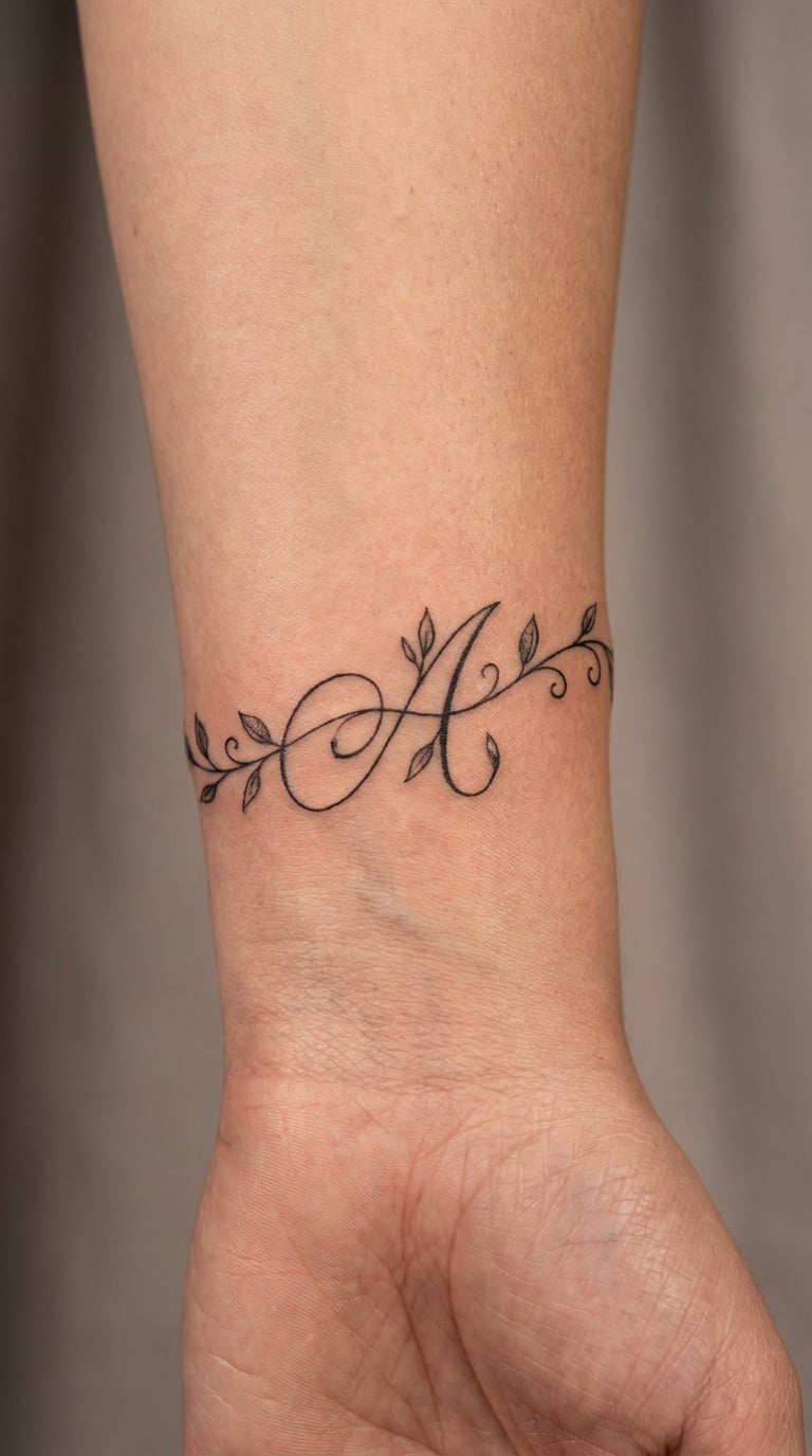 Vine-Heart Initials
