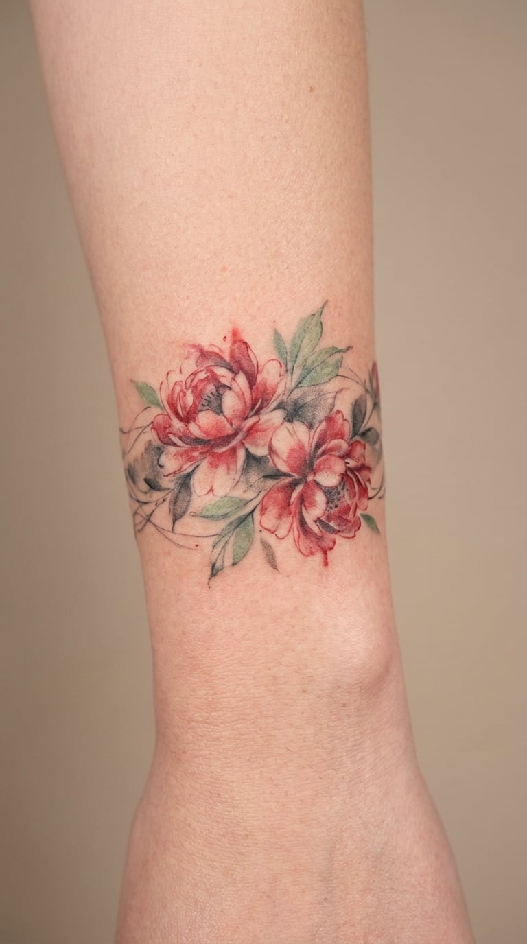 Watercolor Peony Strand