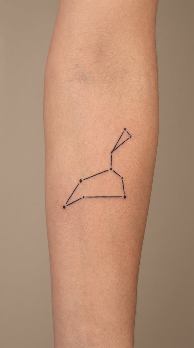 Aquarius Constellation in Geometric Line Art