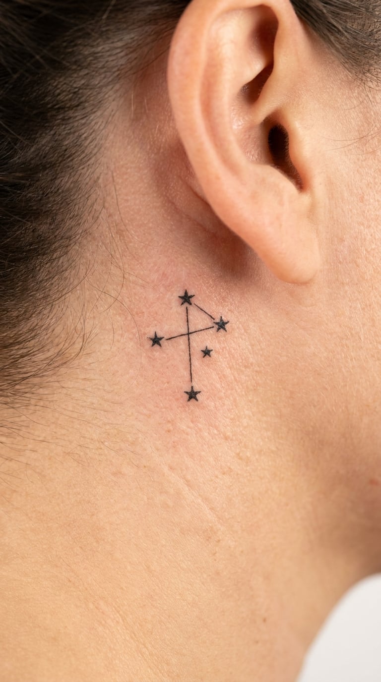 Southern Cross Constellation Behind the Ear