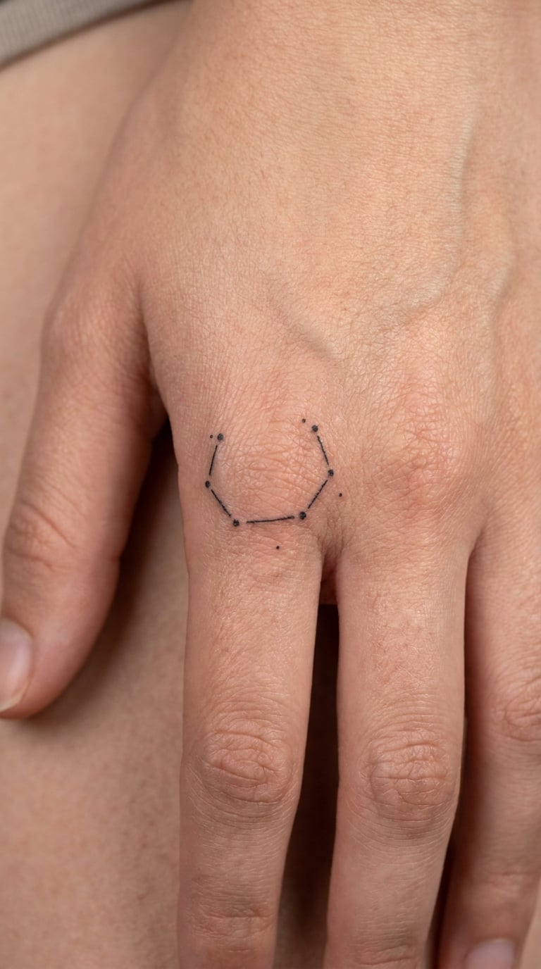 Northern Crown in Fine Line on the Hand