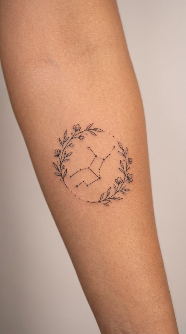 Virgo Constellation with a Botanical Halo