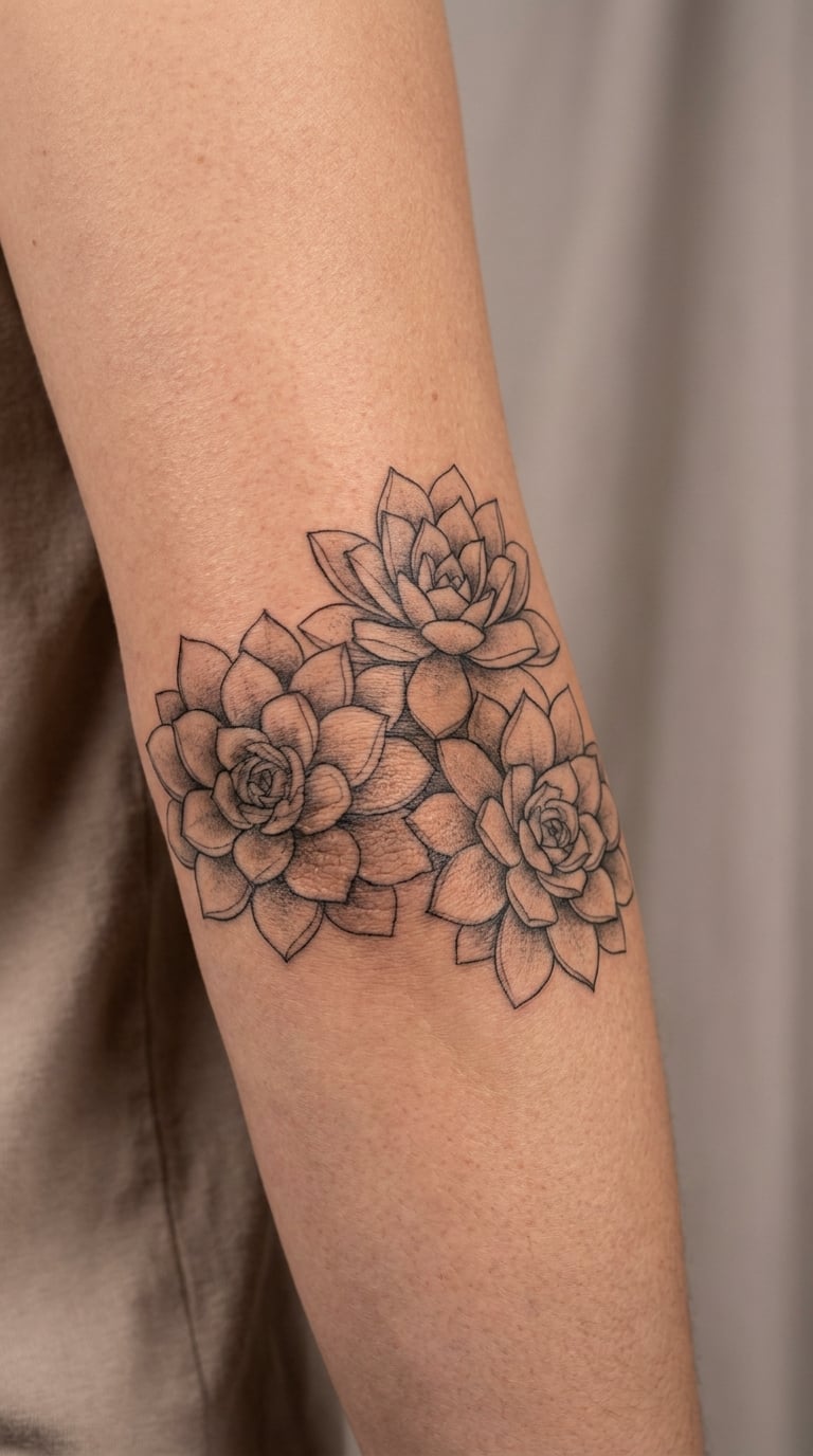 Succulent Cluster Growing from an Elbow