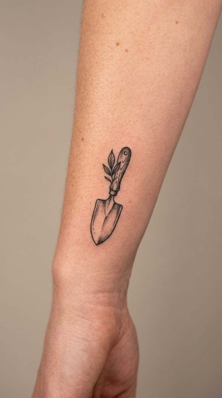 Botanical Trowel on the Hand