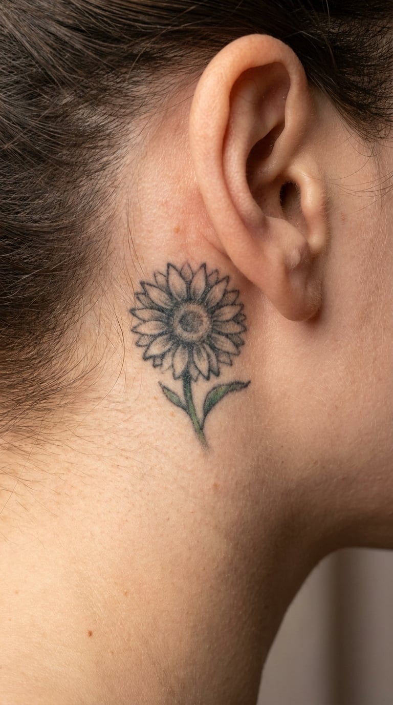 Sunflower Behind the Ear