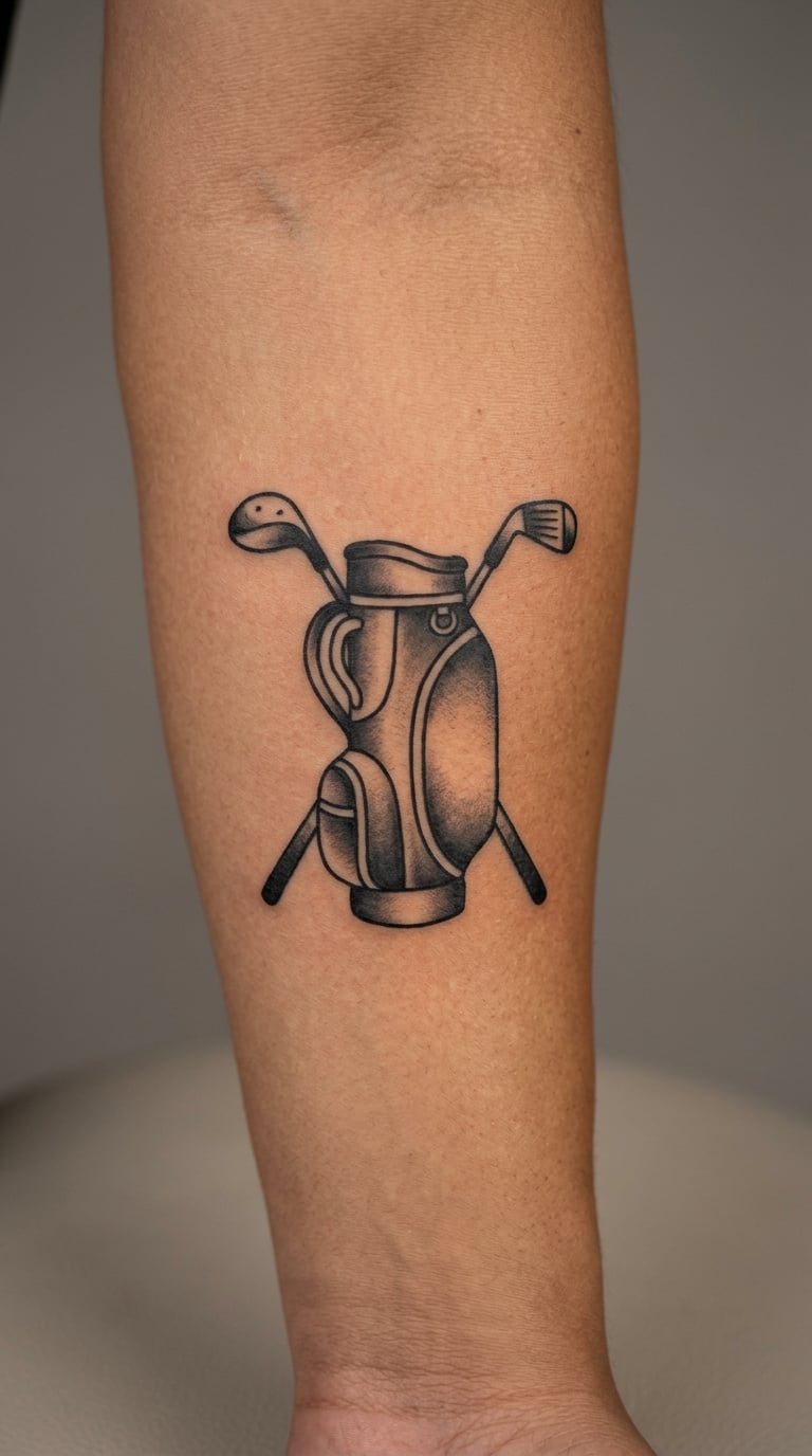 Golf Bag with Crossed Clubs