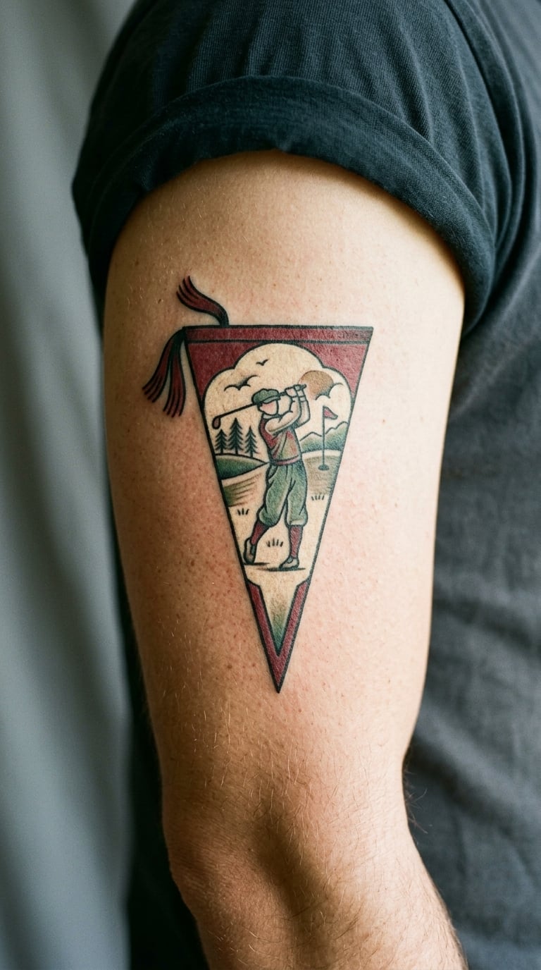 Vintage Golf Pennant
