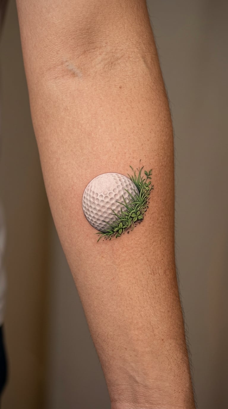 Golf Ball with Floral Divot