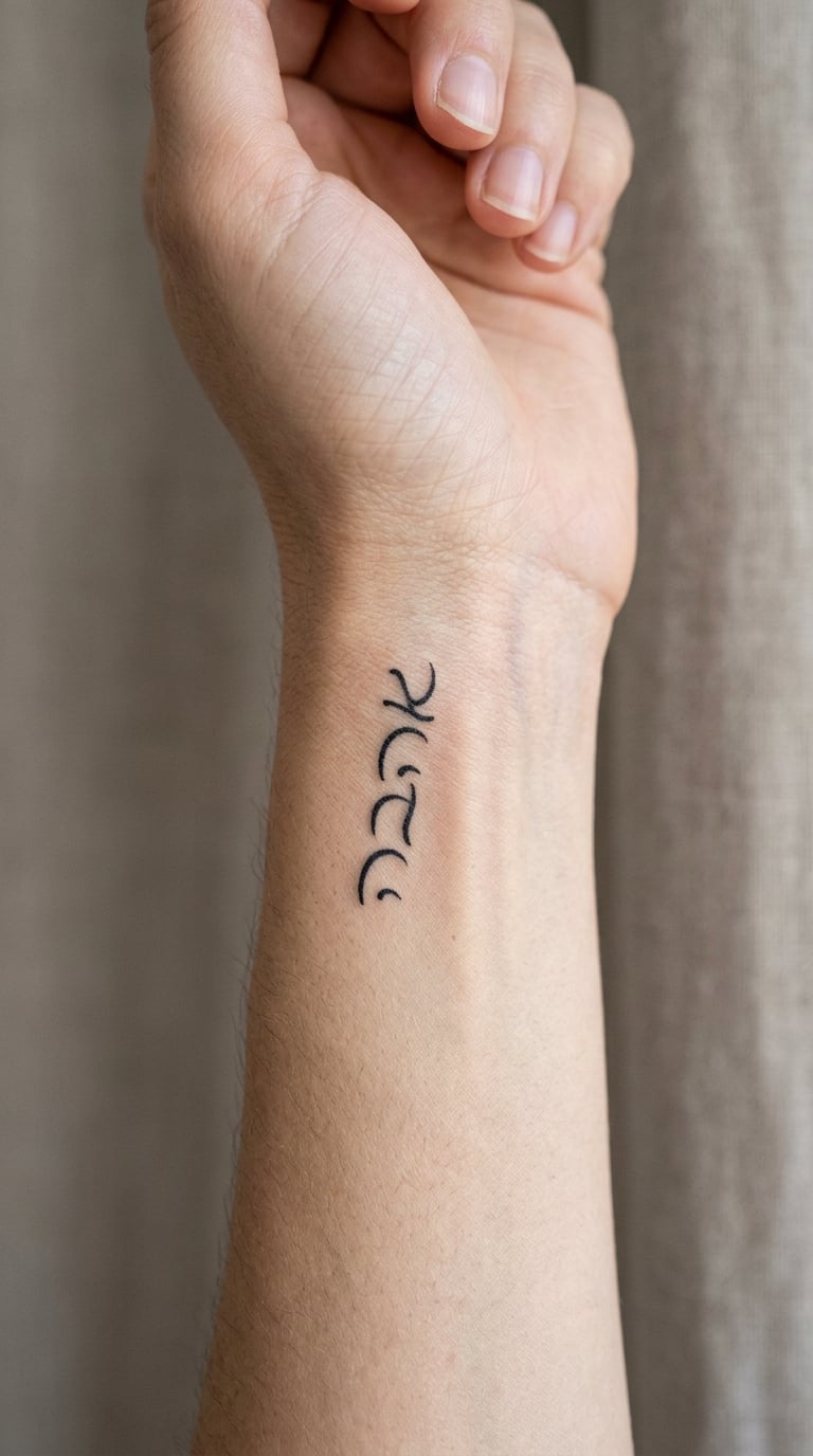 Hebrew Word Eretz in Fine-Line Handwriting