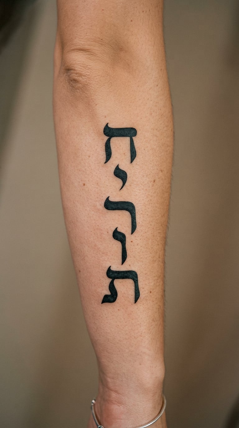 Hebrew Word Simcha in Expressive Calligraphy