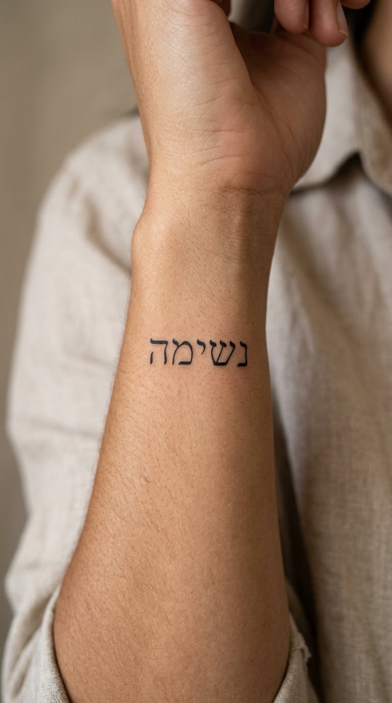 Hebrew Word Anata in Fine-Line Script