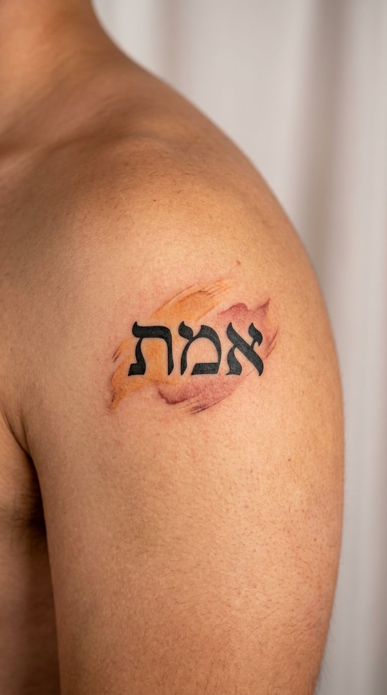 Hebrew Word Orot in Watercolour and Black