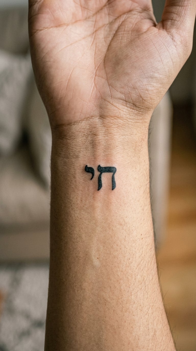 Hebrew Word Shalom in Minimalist Blackwork