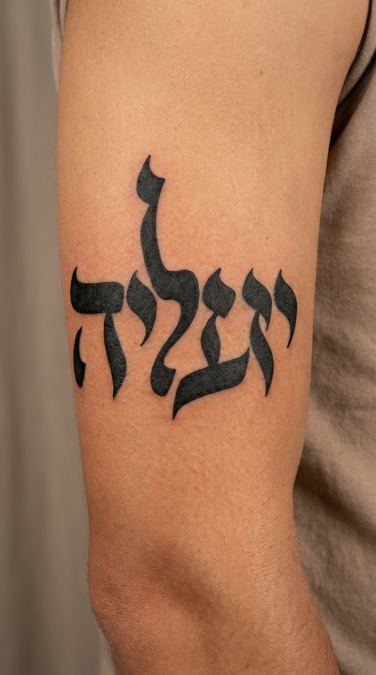 Hebrew Word Racham in Bold Script