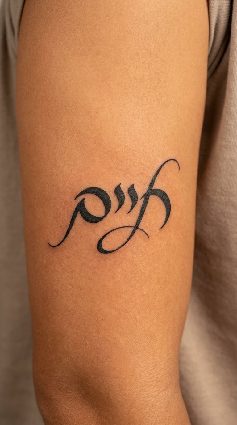 Hebrew Word Shir in Traditional Calligraphy