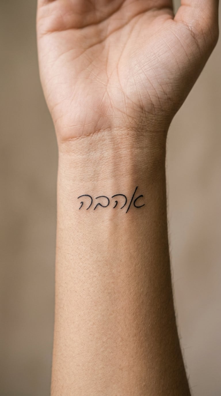Hebrew Word Ani in Small Handwritten Script