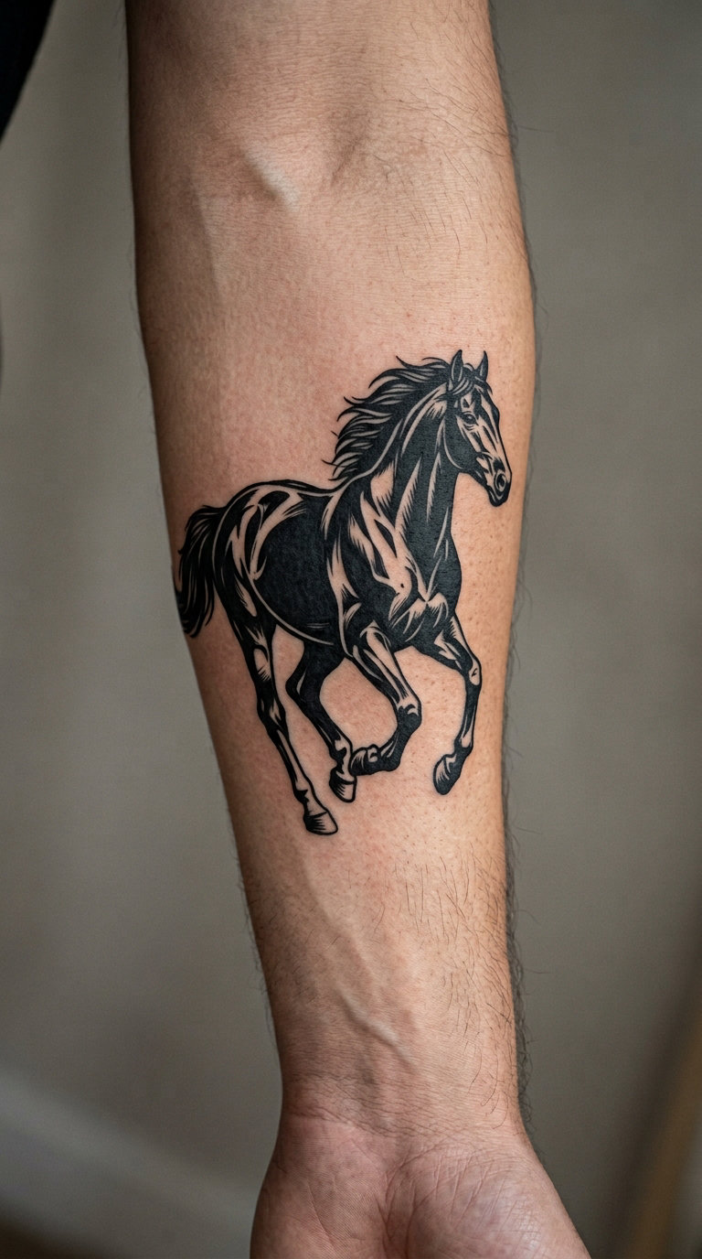 Running Horse Blackwork