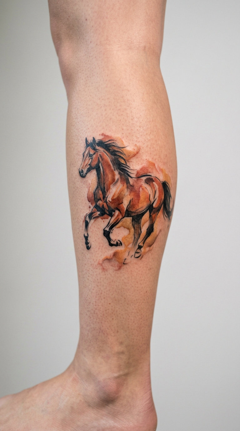 Wild Stallion in Watercolor