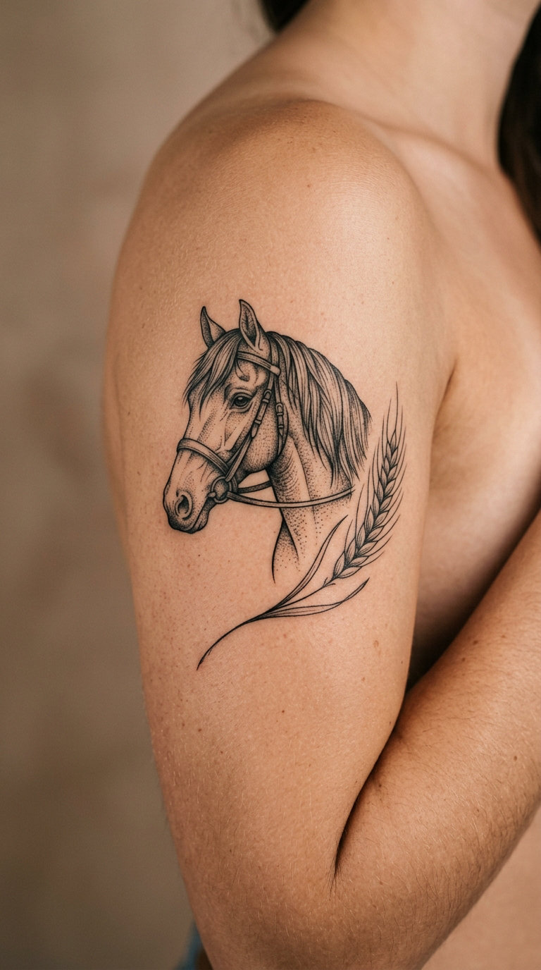Horse with Wheat