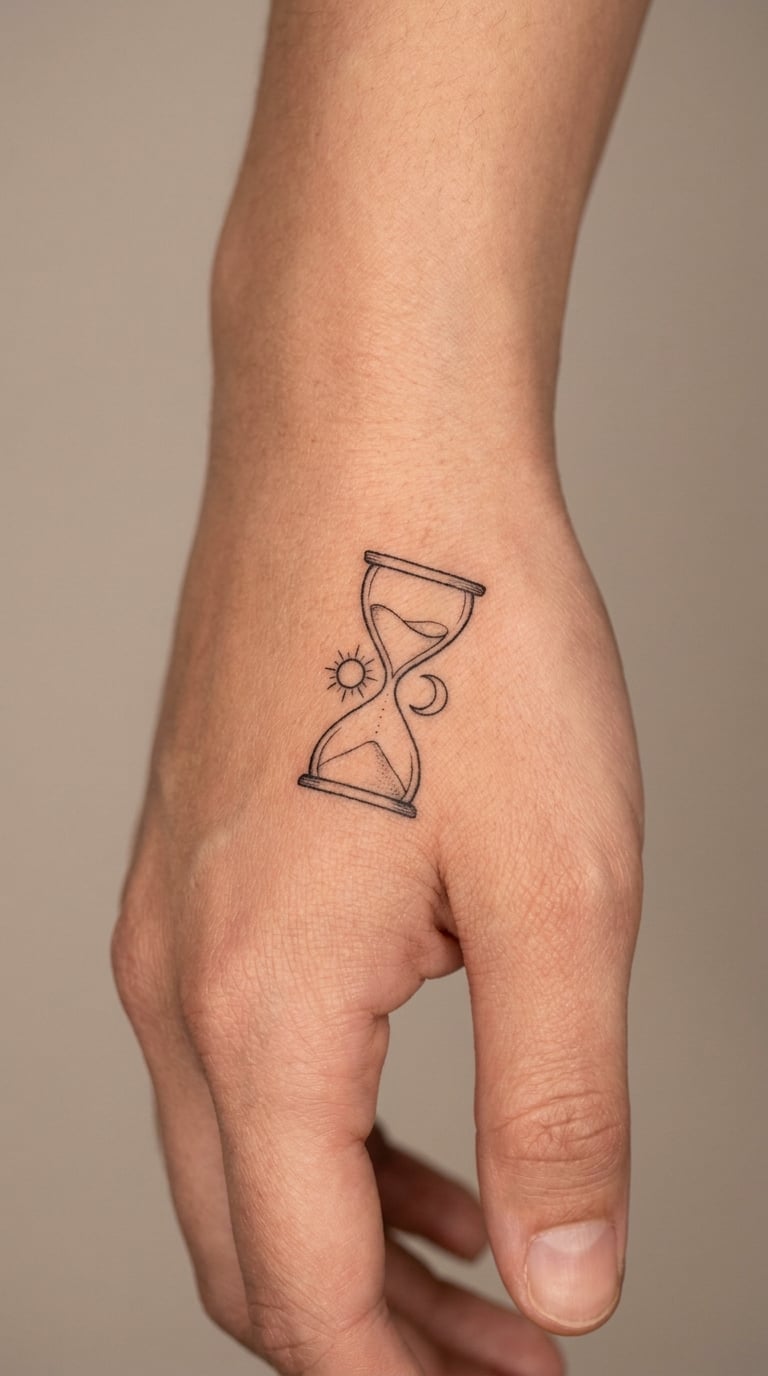 Sun-and-Moon Hourglass on the Back of the Hand