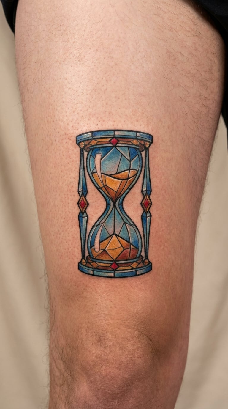 Stained-Glass-Style Hourglass