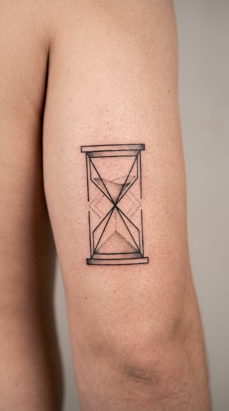 Geometric Hourglass Made from Straight Lines