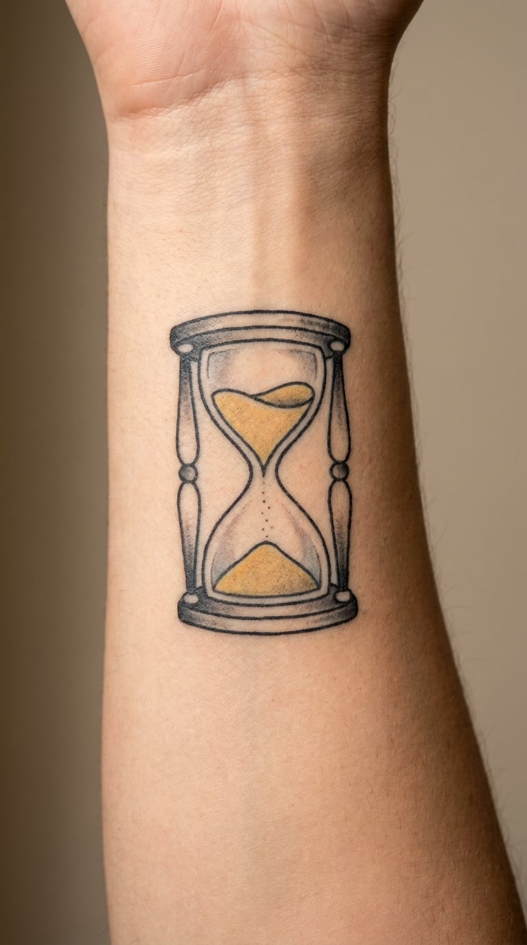 Traditional Hourglass with Shaded Sand