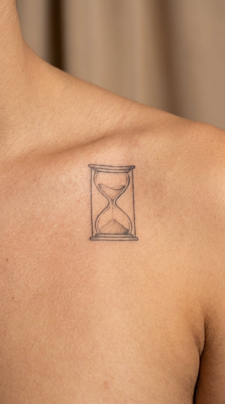 Double-Outline Hourglass on the Collar Bone
