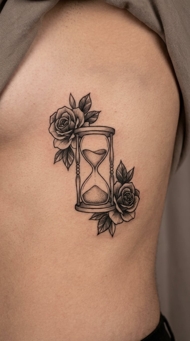 Rose-Shadow Hourglass on the Rib