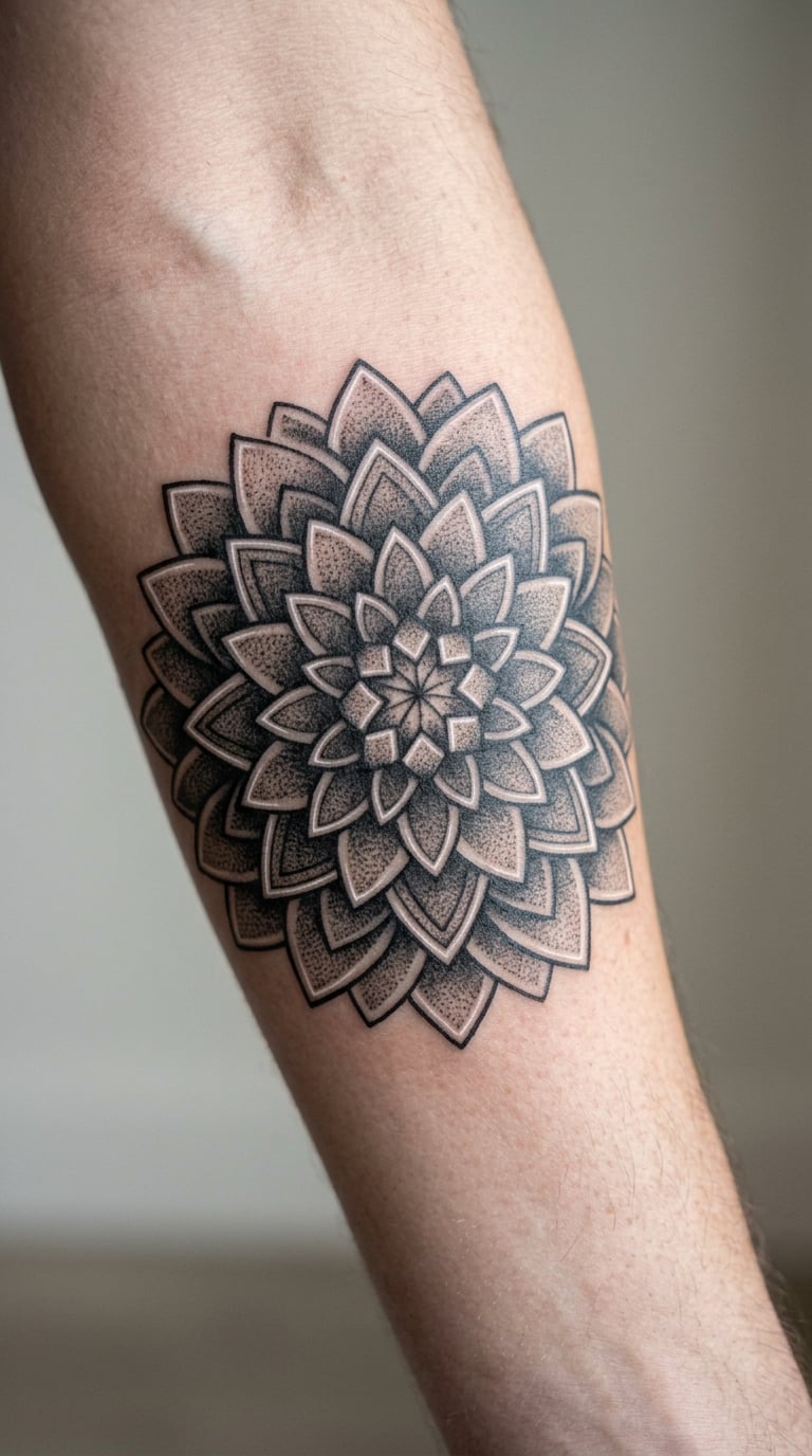 Dahlia in Dotwork Shading