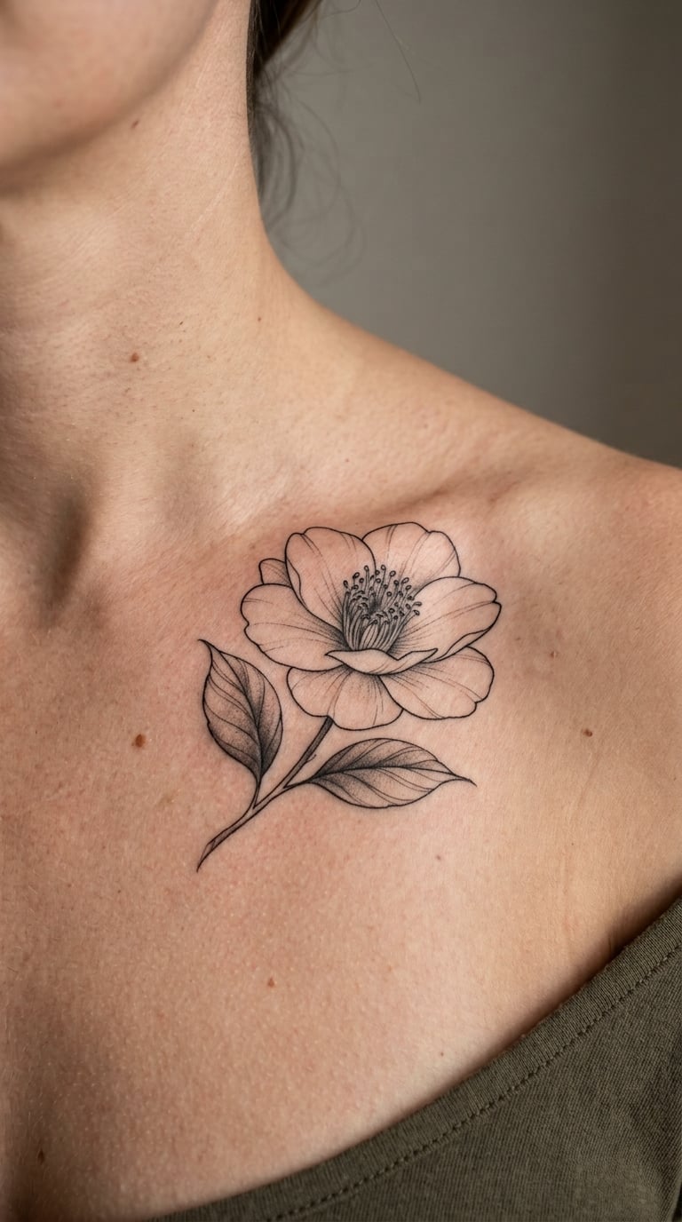 Camellia with Open Petals