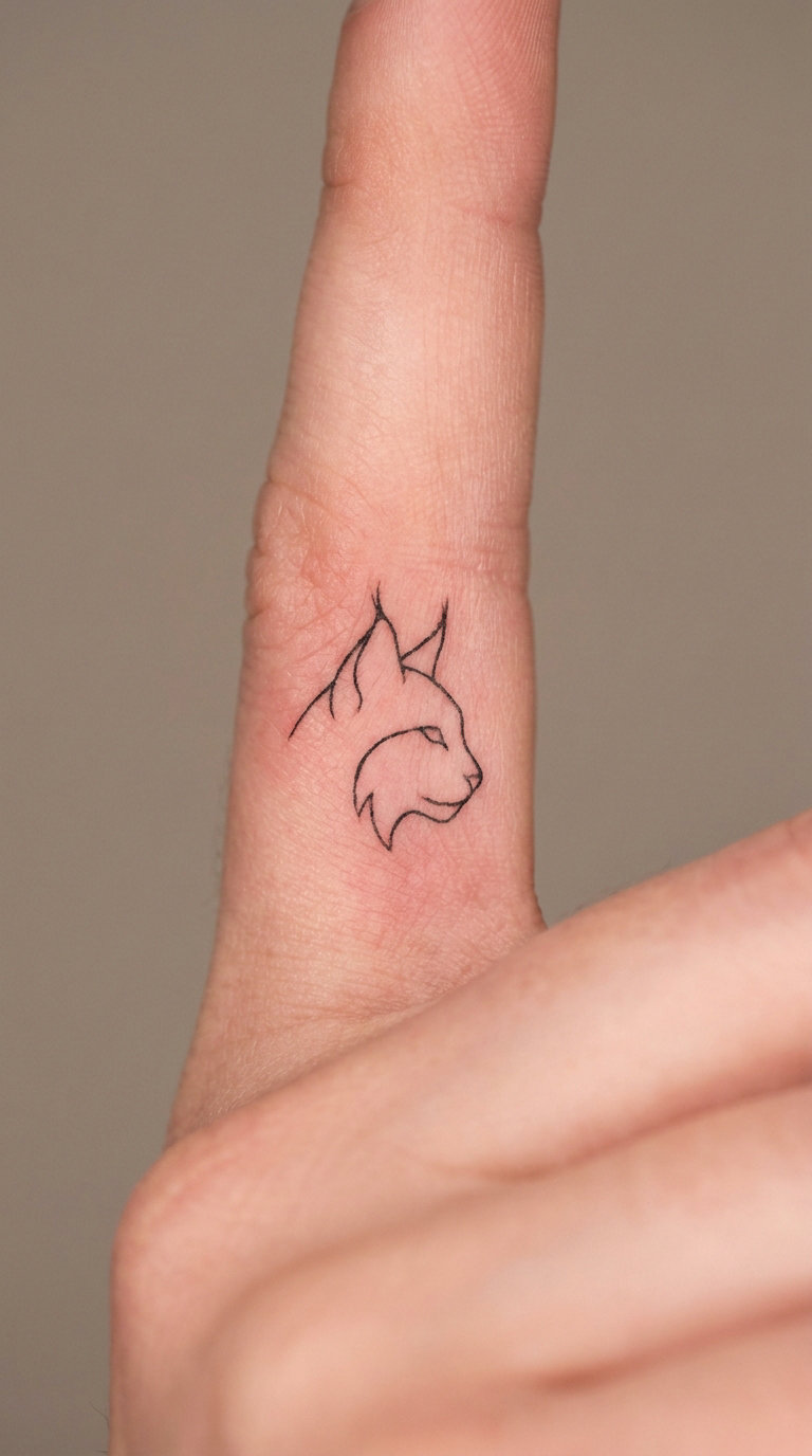 One-Line Lynx on the Finger