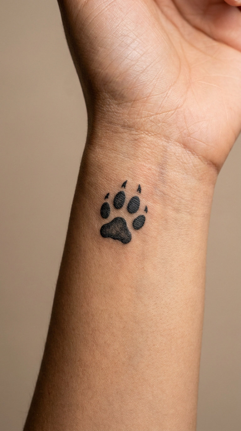 Tiny Lynx Paw Print on the Wrist