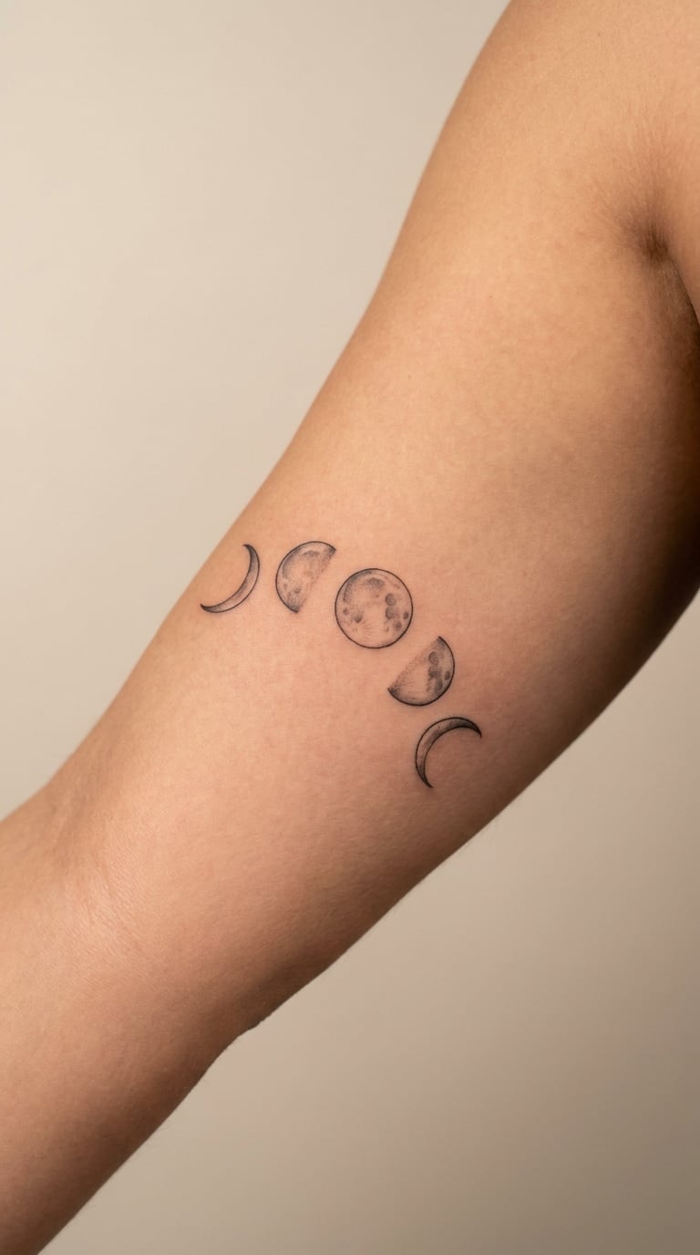 Moon Phases Along a Fine Arc