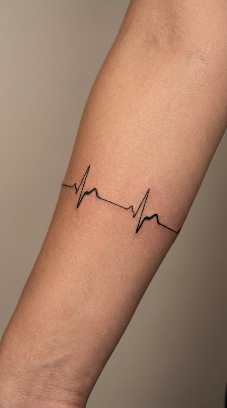 Heartbeat Line With Two Breaks
