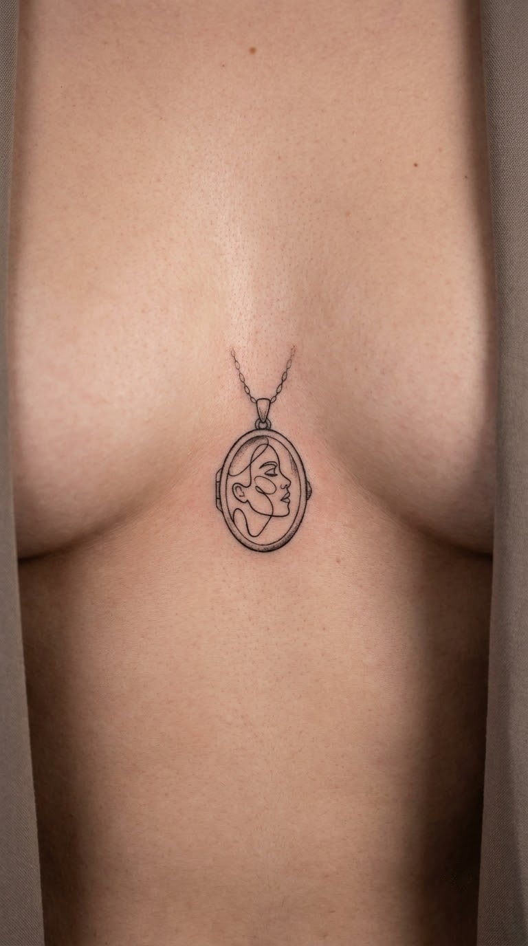 Miniature Locket With an Abstract Portrait