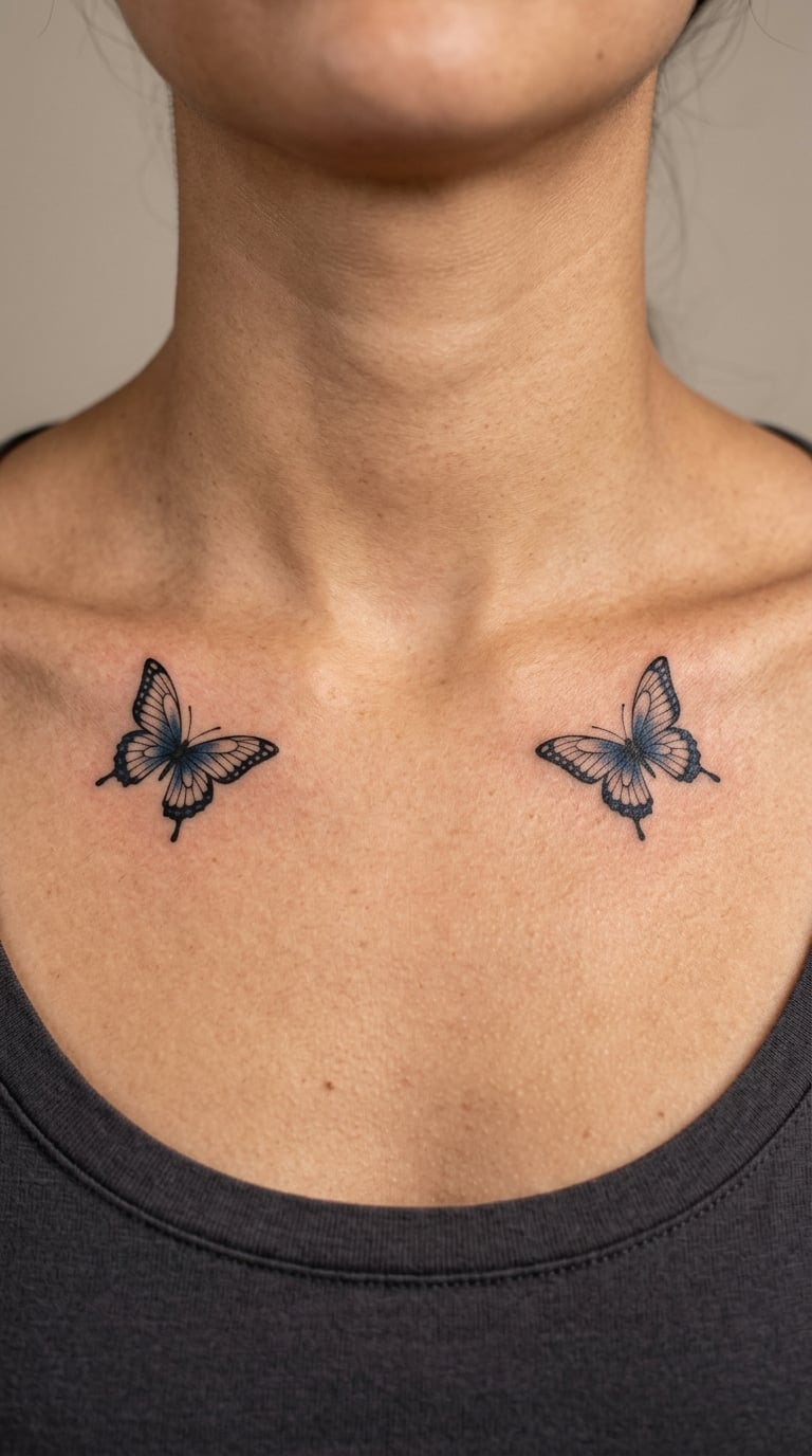 Two Butterflies in Opposite Directions